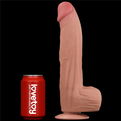 Dildo Ultra Realistic King Sized Sliding Skin Dual Layer Dong, Natural, 30 cm foto