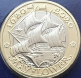 2 pounds 2020 Marea Britanie, Mayflower, Brilliant unc, Coincard, Europa
