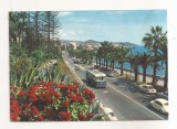 FA103 -Carte Postala- ITALIA - Sanremo, Promenade at seaside and Via Aurelia, circulata