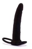 Strap-on Anal Barbati Fantasy Double Prober Lovetoy, Silicon Negru, 14cm, Dubla Penetrare, Dildo pentru Femei