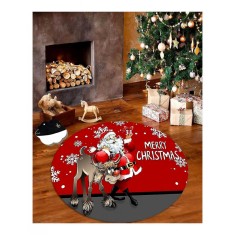 Covor de Craciun cu Merry Christmas Mos Craciun si Rudolf