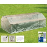 Bierzeltgarnitur Schutzh&uuml;lle Transparent, 220x120x75cm, Abdeckhaube