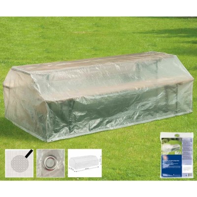 Bierzeltgarnitur Schutzh&amp;uuml;lle Transparent, 220x120x75cm, Abdeckhaube foto