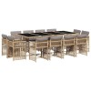 Set mobilier gradina cu perne, 13 piese, bej combinat poliratan