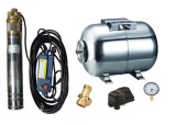 Kit complet sistem hidrofor, pompa submersibila APC SKM 200/24, rezervor de 24 litri din inox, presostat, racord 5 cai, manometru, 03031013/24I