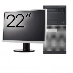 Pachet Calculator Second Hand DELL Optiplex 9020 Tower, Intel Core i5-4570 3.20GHz, 8GB DDR3, 256GB SSD + Monitor 22 Inch NewTechnology Media