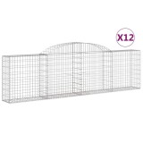 Cumpara ieftin Cosuri gabion arcuite 12 buc, 300x30x80/100 cm, fier galvanizat