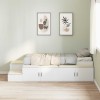 VidaXL Cadru de pat cu depozitare cu sertar Alb 244 x 127 x 53.5 cm