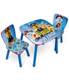 Masă din Lemn cu 2 Scaune Paw Patrol