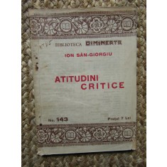 Ion San-Giorgiu - Atitudini critice