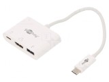 Adaptor HDMI 2.0 USB 3.0 0,15m Alb 60W