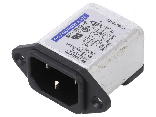 Conector Alimentare AC Soclu Tată 3A 250VAC IEC 60320 1.2mH