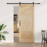Ușă Glisantă cu Set de Hardware 83x211 cm Lemn Masiv de Pin