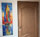 Pictura mare, tablou nou deosebit de decorativ-VELIERUL- pictor roman consacrat