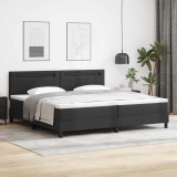 VidaXL Cadru de Pat cu Saltea Negru 200 x 200 cm Piele artificială