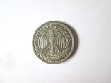 Rara! Germania 50 Reichspfennig 1931 D(an rar) UNC,moneda din imagini,diametrul:20 mm