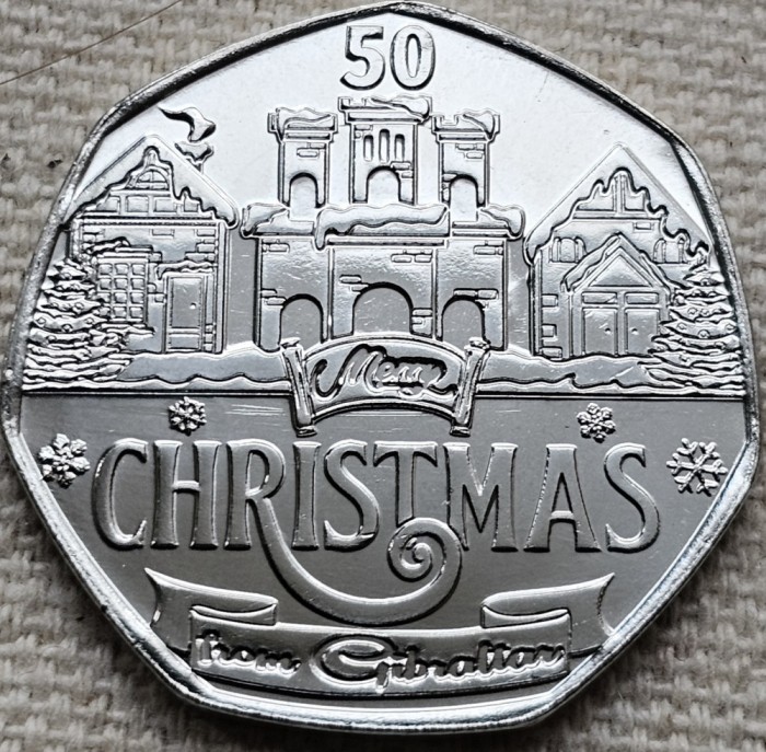 Monedă 50 pence 2024 Gibraltar, Christmas , unc