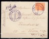 ROMANIA 1890/1891 REGELE CAROL I CIFRA IN PATRU COLTURI PLIC FRANCAT 50 BANI PORTOCALIU RECOMANDAT CIRCULAT BUCURESTI-VIENA 1893