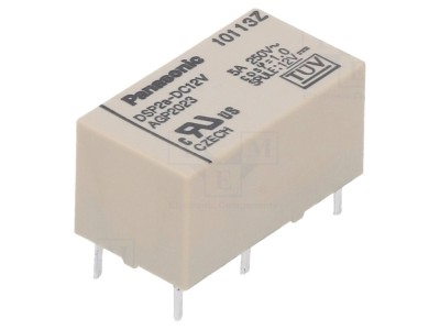 Releu electromagnetic Panasonic DPST 12VDC 5A cod DSP2A12D foto