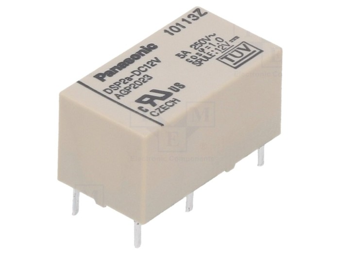 Releu electromagnetic Panasonic DPST 12VDC 5A cod DSP2A12D