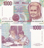 Italia 1000 Lire 1990 P-114b UNC