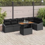 Cumpara ieftin Set de canapele pentru grădină 7 pcs Negru Rattan poli