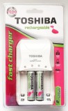 Incarcator + 2 acumulatori AA, 2000 mAh - Toshiba