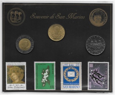 San Marino - Set suvenir 2025 compus din monede si timbre moderne foto