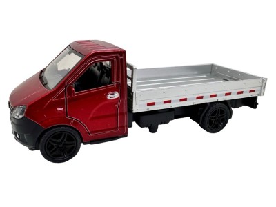 Macheta camioneta rosie cu Platforma Model 1:36 Usile se Deschid Pull Back sunet si lumini foto