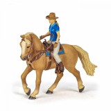 Papo Figurina Set Cowgirl (vacarita) Pe Cal Usa, Rase De Cai Si Ponei