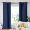 Set draperie din catifea blackout cu inele argintii, Madison, 250x255 cm, densitate 700 g/ml, Black Pearl, 2 buc