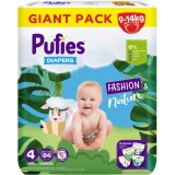 Scutece Pufies Fashion&amp;amp;Nature, Marimea 4 Maxi, 9-14 kg 84 buc,Giant Pack