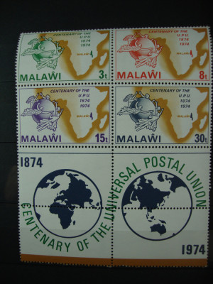MALAWI 1974 BLOC UPU MNH foto