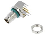 Conector M8 tată PIN 2 unghi 90&deg; pentru PCB 4A IP68