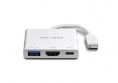 Adaptor Trendnet USB-C to HDMI with Power Delivery and USB 3.0 Port foto