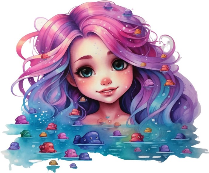 Sticker decorativ, Culori Pastelate, Fata, Mov, 72 cm, 1347STK-11