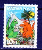UNGARIA 1990, Anul International al Alfabetizarii, Animale preistorice, serie neuzată, MNH