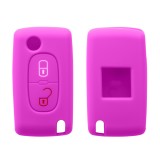 Husa Cheie Auto pentru Peugeot / Citroen - 2 Butoane, Silicon, Roz, 43668.08, Kwmobile