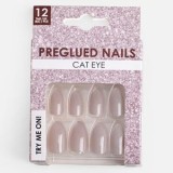 Set de unghii false cu adeziv nude cat eye - formă migdala, CMCLASS