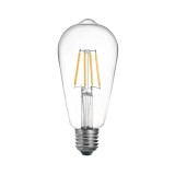 Bec LED ST64 4W 3000K E27 transparent 6.4x6.4x14.7 cm