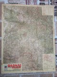 Cumpara ieftin HARTA Radnai-Havasok * MUNTII RODNEI * 1942, Harta ungureasca -4 limbi