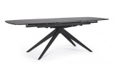 Cumpara ieftin Masa extensibila otel sticla neagra Anja 180/240x90x76 cm