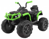 ATV Quad electric, roti pneumatice, Bluetooth, Negru/Verde