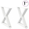 VidaXL Picioare pentru măsuță de cafea, 2 buc., alb, 60 x (42-43,3) cm, oțel