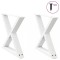 vidaXL Picioare pentru măsuță de cafea, 2 buc., alb, 60 x (42-43,3) cm, oțel