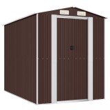 Cumpara ieftin Sopron de gradina, maro inchis, 192x274x223 cm, otel galvanizat