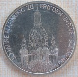 (A467) MONEDA DIN ARGINT GERMANIA - 10 MARK 1995 J, BISERICA FRAUENKIRCHE, PROOF, Europa