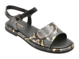 Sandale GRYXX negre, 4H524, din piele naturala