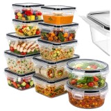 Set 12 caserole etanse pentru alimente Zortiva, 5 dimensiuni