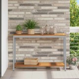 VidaXL Masă de exterior cu depozitare Natural și gri 110 x 35 x 75 cm